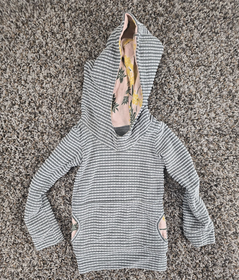 Rudy Adventures Colorado Baby Girls Sz 18M Pullover Hoodie Gray White Striped